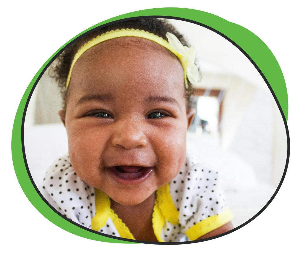 close up of baby smiling